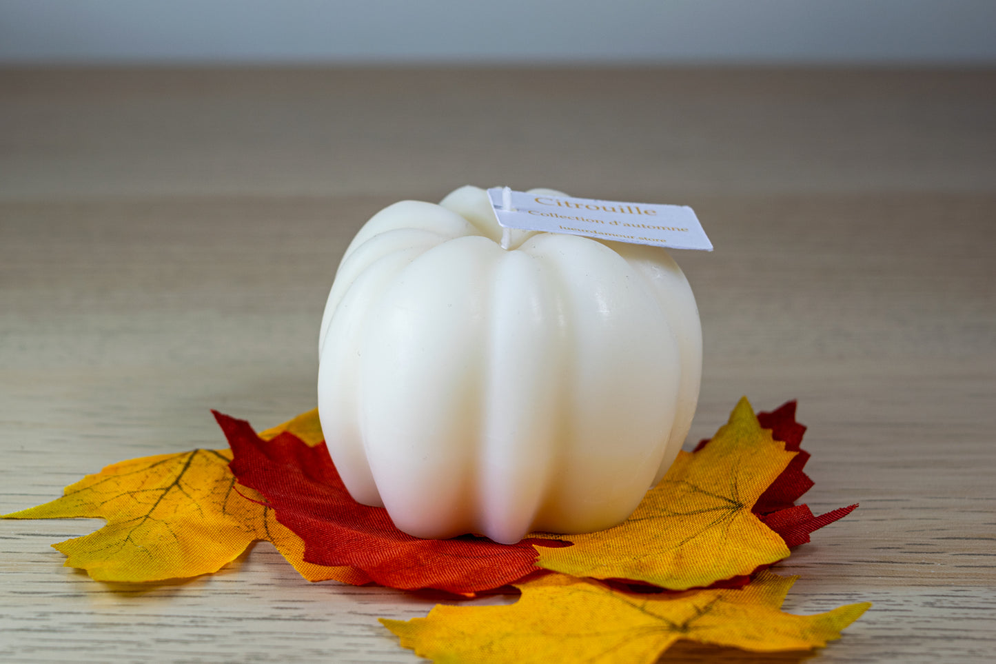 Bougie décorative citrouille en cire de coco, idéale automne et Halloween