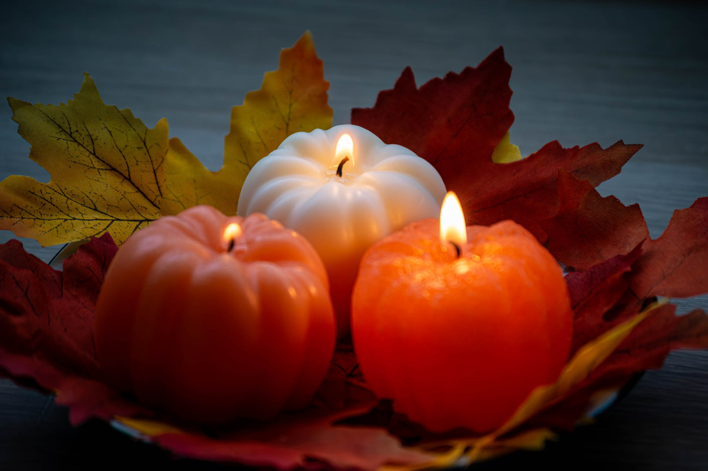Bougie décorative citrouille en cire de coco, idéale automne et Halloween