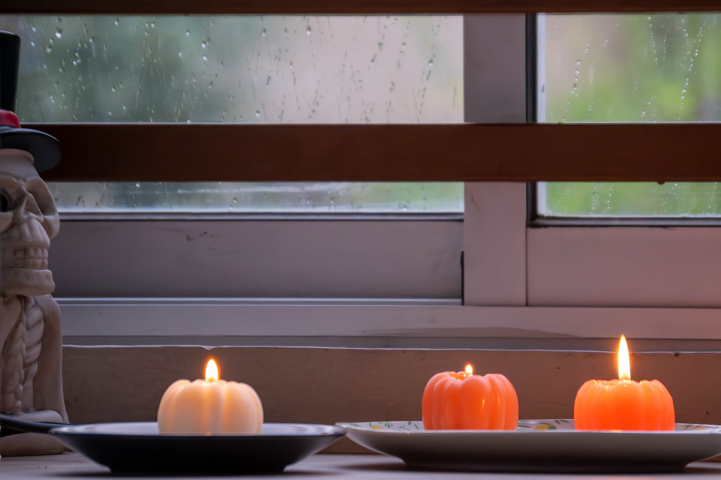 Bougie décorative citrouille en cire de coco, idéale automne et Halloween