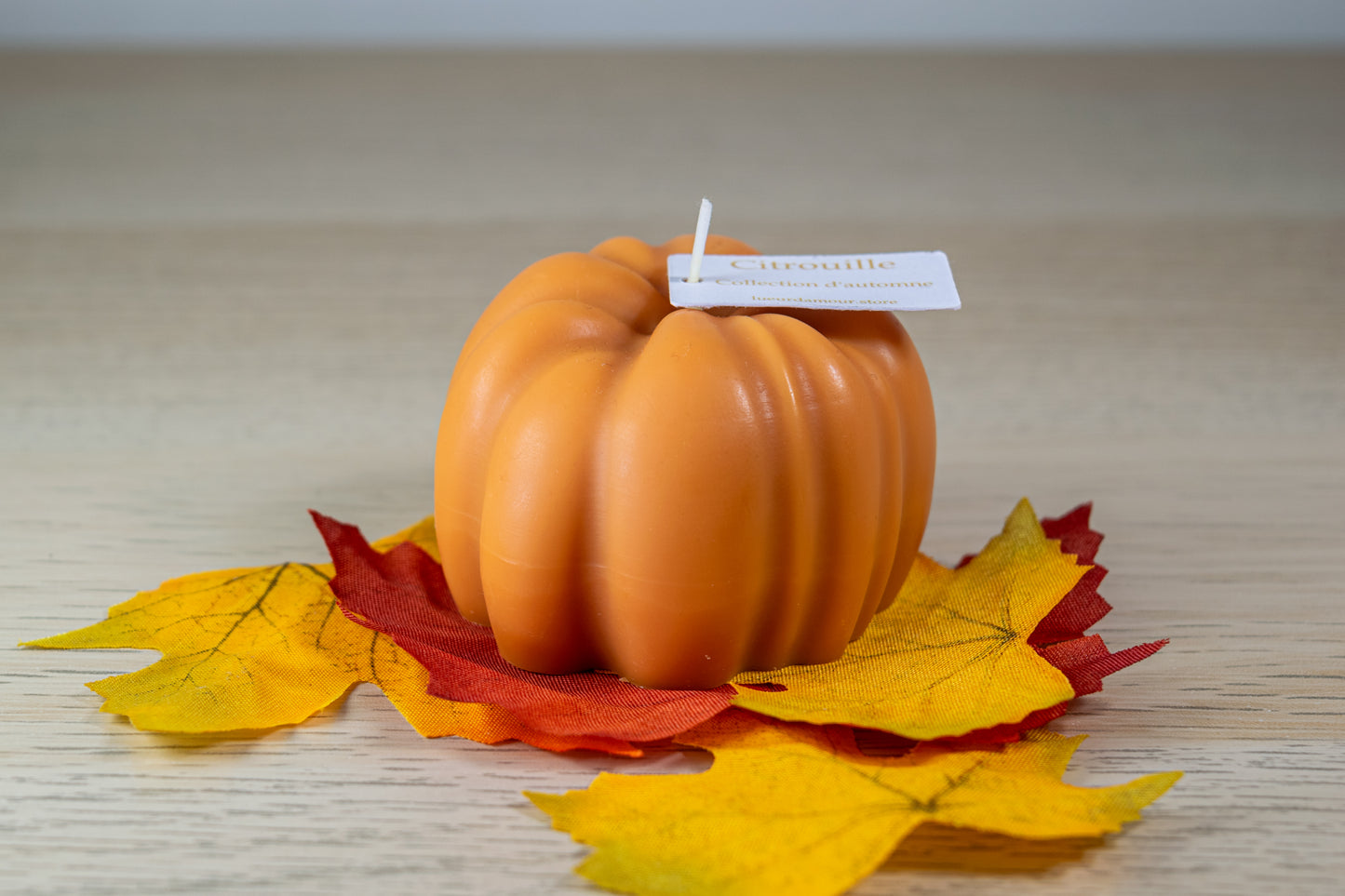 Bougie décorative citrouille en cire de coco, idéale automne et Halloween